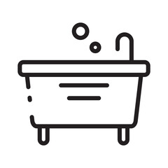 Bath Bathroom Bathtub Line Icon