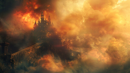Smokey background depicted as a scene from a fantasy novel