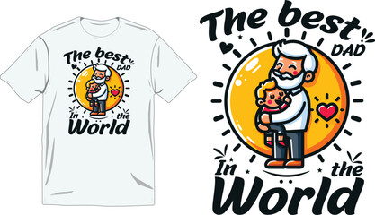 The best dad in the world t shirt design concept