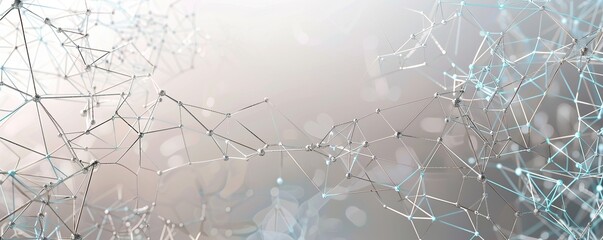 horizontal backdrop featuring a sophisticated network of silver and pale blue connections over a gradient grey canvas