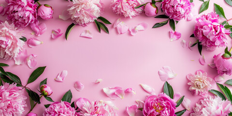 Decorative Rose Buds On A Matte Pink Smooth Background With A Blank Area Created Using Artificial Intelligence