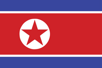 The flag of north korea. Flag icon. Standard color. Vector illustration.	

