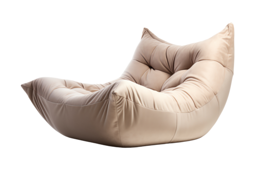 The image shows a cozy and stylish cream-beige armchair. It has a unique and modern design, perfect for relaxing in style.