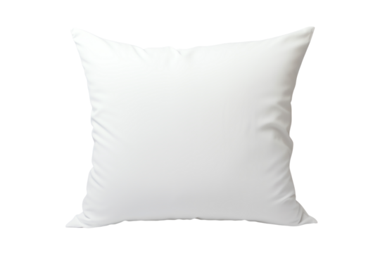 White square pillow, soft and comfortable, perfect for home decoration.