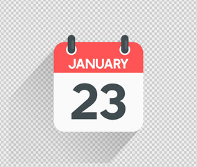 January 23 Calendar icon vector illustration Blank background