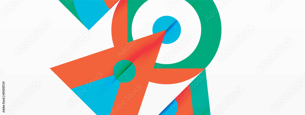 Aufkleber A closeup of a vibrant paper windmill on a clean white background, showcasing intricate patterns and bold colors in a variety of shapes like triangles, circles, and rectangles
