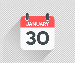 January 30 Calendar icon vector illustration Blank background