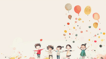 Playful Cheerful Children Illustrations