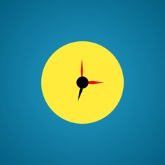 Colourful illustration of an background with a clock