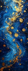 blue gold river dots swirling fluid golden copper shining armor emotional release liquids black wall bars