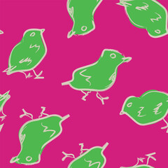 Colourful Pigeon Seamless Pattern Design