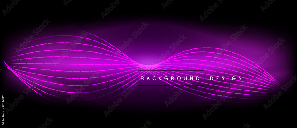 Poster A vibrant magenta wave illuminates the darkness against a deep black background, creating a stunning visual effect reminiscent of automotive and visual effect lighting