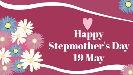 Happy Stepmother's Day web banner design illustration 
