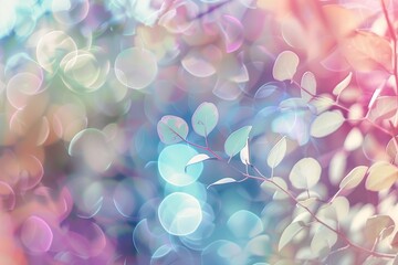 blurry tree leaves dreamy light color magical flowers falling hearts spectrum refraction princess beams pink blue plain walls hearted