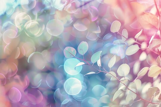 blurry tree leaves dreamy light color magical flowers falling hearts spectrum refraction princess beams pink blue plain walls hearted