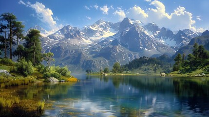 mountains background lake mountain scene attribution patches sky nature utopia earth