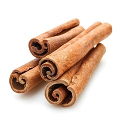cinnamon stick on the bowl, white isolated background