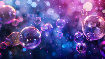 Blurred background of colorful soap bubbles