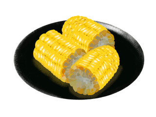 とうもろこし（カット）皿付き