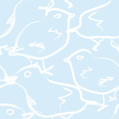 Pastels Pigeon Seamless Pattern Design