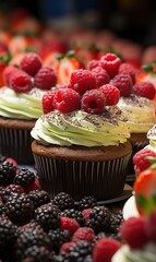 raspberries cupcakes