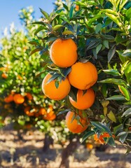 orange tree with fruits tree, orange, fruit, citrus, food, ripe, branch, agriculture