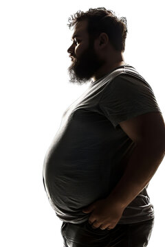 Fat Obesity Guy Isolated