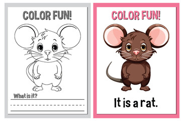 Coloring and educational activity cards for children