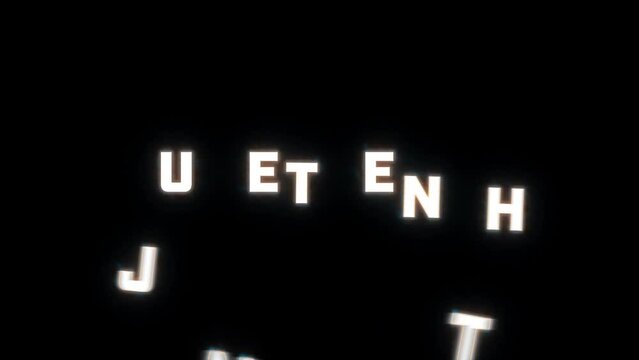 4K text reveal of the word "Juneteenth" on a black background. The letters rise up letter by letter and are then surrounded by a subtle neon glow with animation behind, ending with a fade to black.