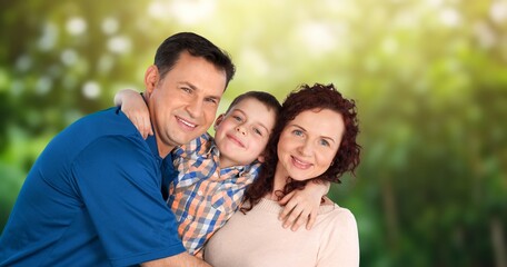 Obraz premium Happy young Family with children outdoor