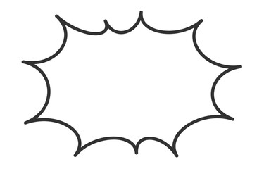 シンプルなギザギザの横長ふきだし･バクダン【ベクターイラスト素材】