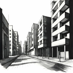 Fototapeta premium Sketch of building