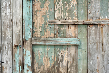 Weathered barn wood texture with chipped paint and rugged charm.