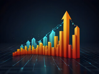 Global business success growth level up network graph illustration