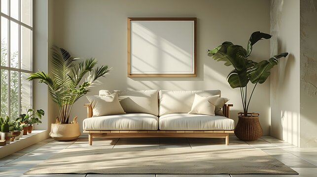 Advanced Scandinavian living room setup displaying a minimalist approach with an emphasis on space and light, hyperrealistically depicted with sharp graphics and a cool, muted color scheme, no people 