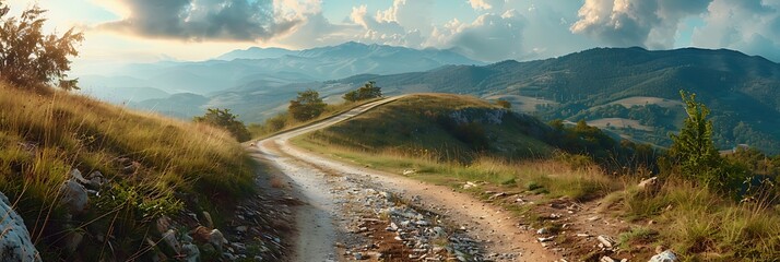 Mountain rock landscape, Winding road near mountain rock landscape realistic nature and landscape