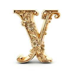 golden font alphabet, Letter V