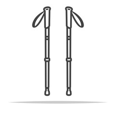 Trekking poles icon transparent vector isolated