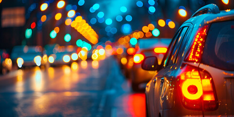 christmas lights in the city with beautifull background