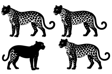  leopard line art silhouette illustration