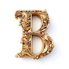 Golden font letter B