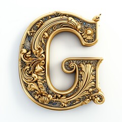 Golden font letter G
