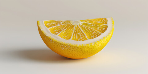 Sliced bright juicy lemon on a white background.