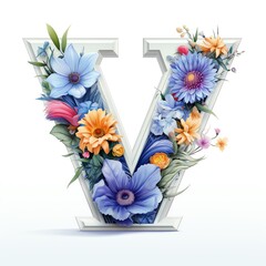 Letter V in flowers