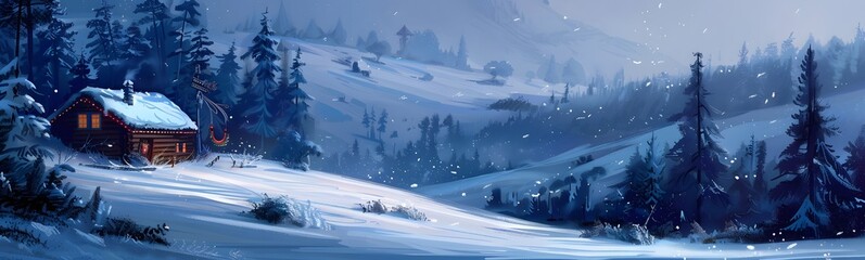 snowy mountains background