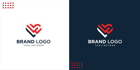 LW Love Logo. Design Inspiration, Vector