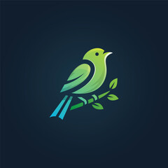 A Bird logo, A colourful gradient bird logo template