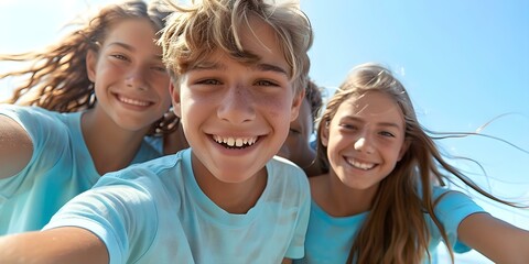 Capturing a Moment of Enjoyment: Young Friends Taking a Selfie. Concept Friendship, Selfie, Enjoyment, Youth, Moment