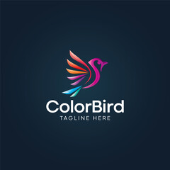 Bird logo, A colourful gradient bird logo