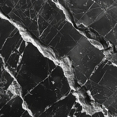 Closeup of a black marble with white lines. Created with Ai